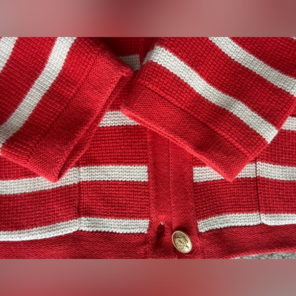 J Crew Emilie Striped Lady Jacket Cardigan Sweater Sz Sm Golden Buttons Preppy - Picture 15 of 17